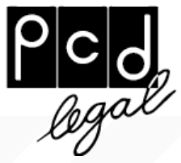 Descrição da imagem: Logotipo em preto e branco. No fundo preto, escrito PCD. No fundo branco está escrito "legal"