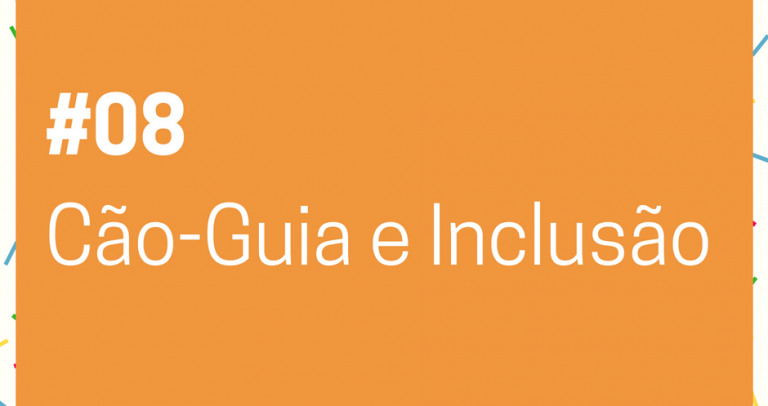 Descrição de imagem: imagem de fundo laranja com o texto Lei de Cotas – 27 Dias pela Inclusão. 08. Cão-Guia e Inclusão. Na parte inferior está o logo do 27º Aniversário da Lei de Cotas e o logo da Câmara Paulista para Inclusão. #27diaspelainclusão