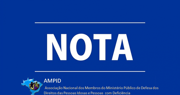 em funto azul escuro, a palavra NOTA, com o logo da AMPID abaixo.