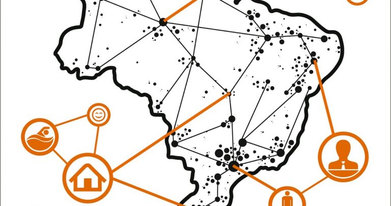 capa da publicação da LBI - Lei Brasileira de Inclusão. Na arte, o mapa do Brasil e vários círculos com símbolos de acessibilidade