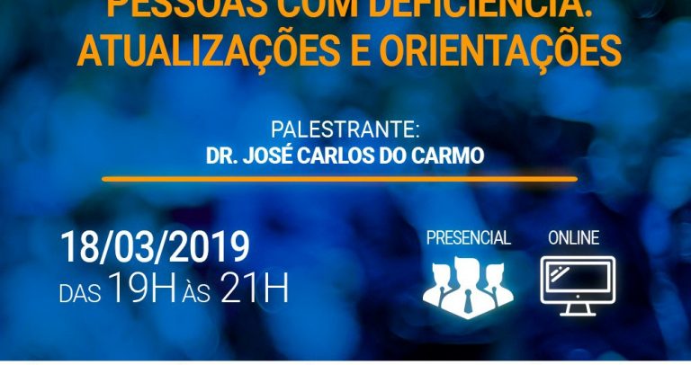 cartaz contém as informações sobre o evento, com tema, nome do palestrante, horário e local. Embaixo, as logomarcas da APMT e APM