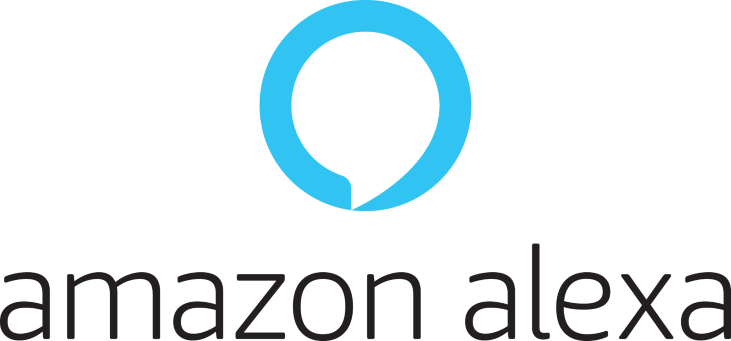 #descriçãodaimagem: imagem mostra o logo da Amazon Alexa. Na parte superior, é um balão com contorno azul e fundo branco. Embaixo dele, está escrito Amazon Alexa.