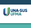 logotipo da Universidade Aberta do SUS da Universidade Federal do Maranhão, com a letra U bem grande nas cores azul, verde e vermelho e a sigla UNA-SUS UFMA